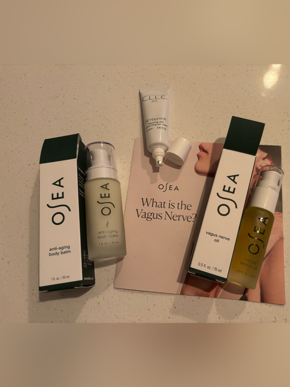 Osea bundle vagus nerve oil plus anti aging balm and eye cream